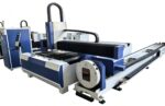 Integrated 2in1 Fiber laser cutting machine with aside rotary for both plate sheet metal and pipe or tube